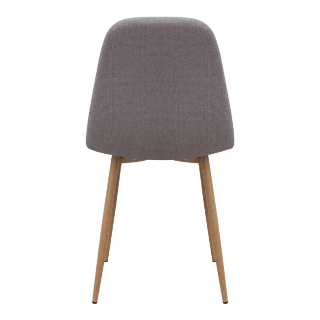 Καρέκλα τραπεζαρίας Iris Megapap μπεζ ύφασμα - μεταλλικό φυσικό πόδι 43x50x85εκ.