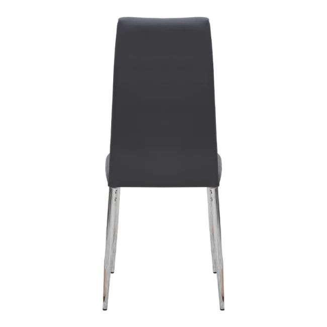 Καρέκλα τραπεζαρίας Rosa Megapap γκρι PU - μεταλλικό πόδι χρωμίου 41x48x98εκ.