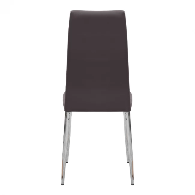 Καρέκλα τραπεζαρίας Rosa Megapap καφέ PU - μεταλλικό πόδι χρωμίου 41x48x98εκ.