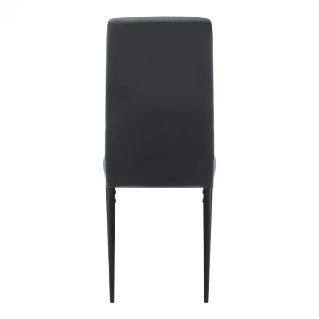 Καρέκλα τραπεζαρίας Rosa Megapap μαύρο PU - μεταλλικό μαύρο πόδι 40x52x96εκ.