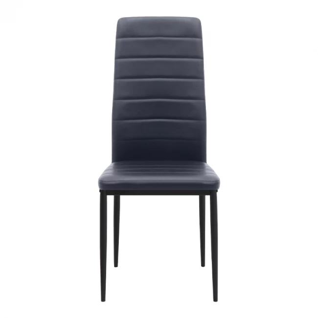 Καρέκλα τραπεζαρίας Rosa Megapap μαύρο PU - μεταλλικό μαύρο πόδι 40x52x96εκ.