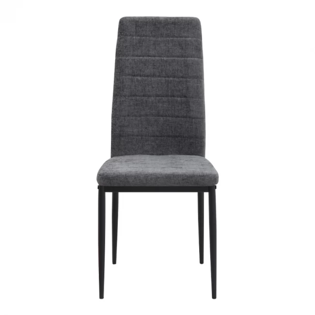 Καρέκλα τραπεζαρίας Rosa Megapap γκρι ύφασμα - μεταλλικό μαύρο πόδι 41x51x96εκ.