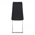 Καρέκλα τραπεζαρίας Vela Megapap μαύρο PU - μεταλλική βάση χρωμίου 41x61x107εκ.