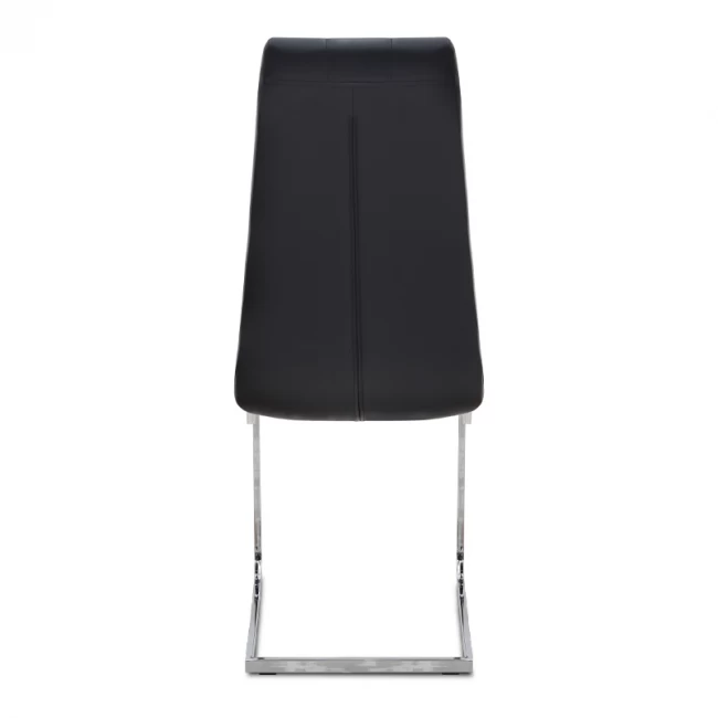 Καρέκλα τραπεζαρίας Vela Megapap μαύρο PU - μεταλλική βάση χρωμίου 41x61x107εκ.