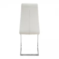 Καρέκλα τραπεζαρίας Vela Megapap λευκό PU - μεταλλική βάση χρωμίου 41x61x107εκ.