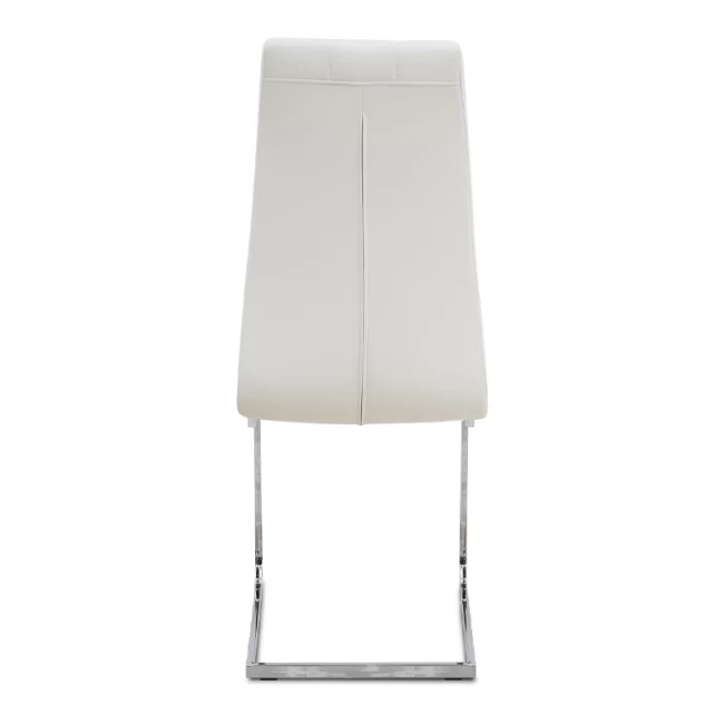 Καρέκλα τραπεζαρίας Vela Megapap λευκό PU - μεταλλική βάση χρωμίου 41x61x107εκ.