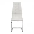 Καρέκλα τραπεζαρίας Vela Megapap λευκό PU - μεταλλική βάση χρωμίου 41x61x107εκ.