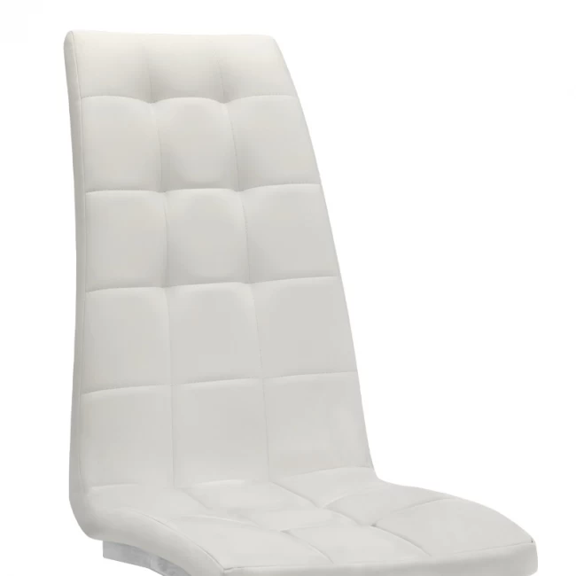 Καρέκλα τραπεζαρίας Vela Megapap λευκό PU - μεταλλική βάση χρωμίου 41x61x107εκ.