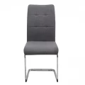 Καρέκλα τραπεζαρίας Laura Megapap γκρι ύφασμα - μεταλλική βάση χρωμίου 42x58x98εκ.