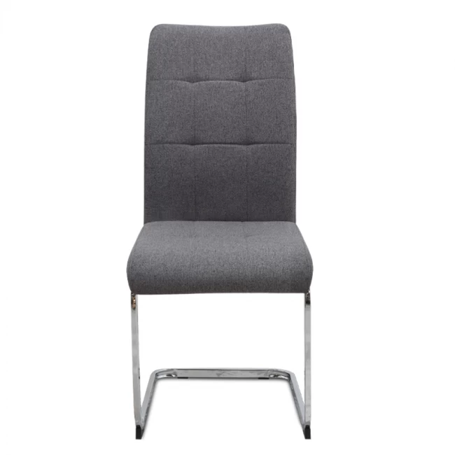 Καρέκλα τραπεζαρίας Laura Megapap γκρι ύφασμα - μεταλλική βάση χρωμίου 42x58x98εκ.