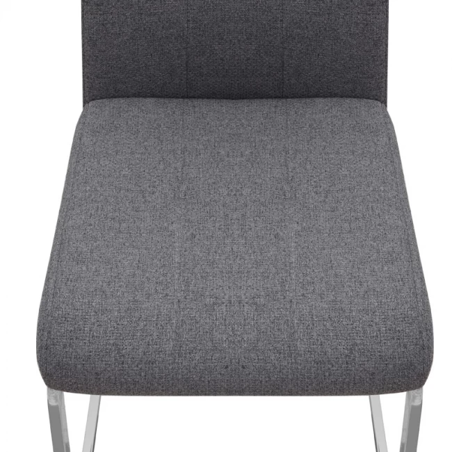 Καρέκλα τραπεζαρίας Laura Megapap γκρι ύφασμα - μεταλλική βάση χρωμίου 42x58x98εκ.