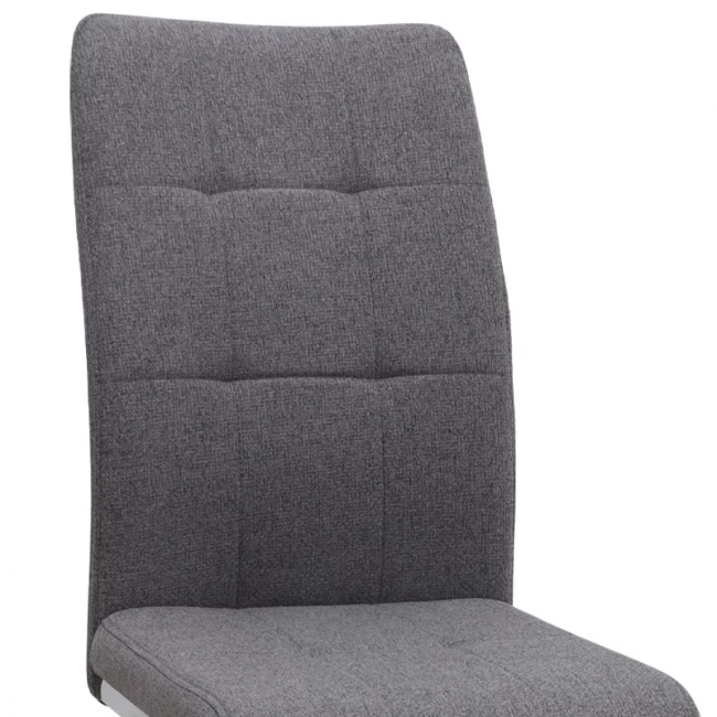 Καρέκλα τραπεζαρίας Laura Megapap γκρι ύφασμα - μεταλλική βάση χρωμίου 42x58x98εκ.