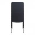 Καρέκλα τραπεζαρίας Alma Megapap μαύρο PU - μεταλλικό πόδι χρωμίου 42x53x97εκ.