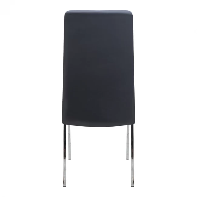 Καρέκλα τραπεζαρίας Alma Megapap μαύρο PU - μεταλλικό πόδι χρωμίου 42x53x97εκ.