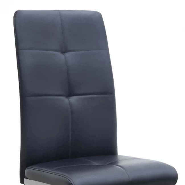 Καρέκλα τραπεζαρίας Alma Megapap μαύρο PU - μεταλλικό πόδι χρωμίου 42x53x97εκ.