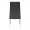 Καρέκλα τραπεζαρίας Alma Megapap γκρι PU - μεταλλικό πόδι χρωμίου 42x53x97εκ.
