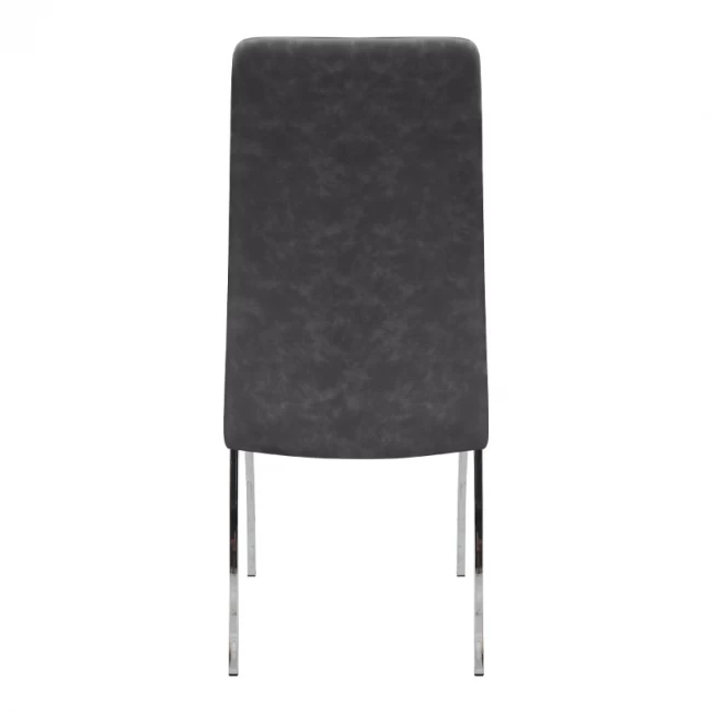 Καρέκλα τραπεζαρίας Alma Megapap γκρι PU - μεταλλικό πόδι χρωμίου 42x53x97εκ.