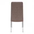 Καρέκλα τραπεζαρίας Alma Megapap μπεζ PU - μεταλλικό πόδι χρωμίου 42x53x97εκ.