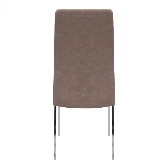 Καρέκλα τραπεζαρίας Alma Megapap μπεζ PU - μεταλλικό πόδι χρωμίου 42x53x97εκ.