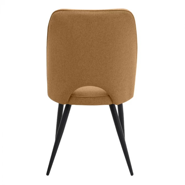 Καρέκλα τραπεζαρίας Christy Megapap μουσταρδί ύφασμα - μεταλλικό μαύρο πόδι 47x59x90εκ.