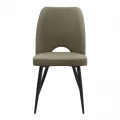 Καρέκλα τραπεζαρίας Christy Megapap λαδί ύφασμα - μεταλλικό μαύρο πόδι 47x59x90εκ.