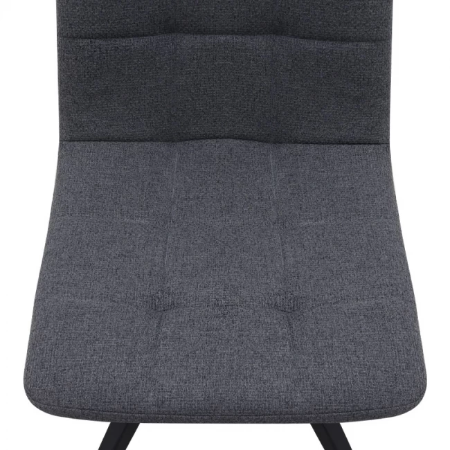 Καρέκλα τραπεζαρίας Bianca Megapap γκρι ύφασμα - μεταλλικό μαύρο πόδι 43x56x84εκ.