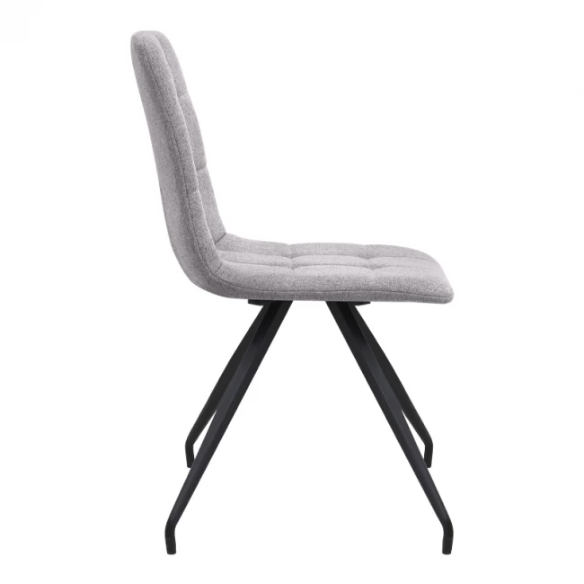 Καρέκλα τραπεζαρίας Bianca Megapap μπεζ ύφασμα - μεταλλικό μαύρο πόδι 43x56x84εκ.