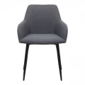 Πολυθρόνα τραπεζαρίας Monica Megapap γκρι ύφασμα - μεταλλικό μαύρο πόδι 54x57x84εκ.