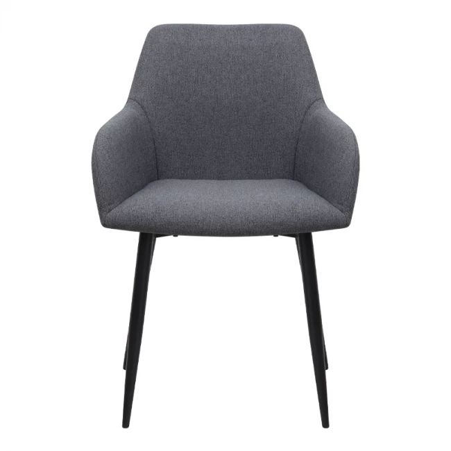 Πολυθρόνα τραπεζαρίας Monica Megapap γκρι ύφασμα - μεταλλικό μαύρο πόδι 54x57x84εκ.