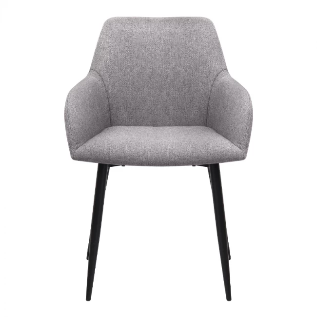 Πολυθρόνα τραπεζαρίας Monica Megapap μπεζ ύφασμα - μεταλλικό μαύρο πόδι 54x57x84εκ.