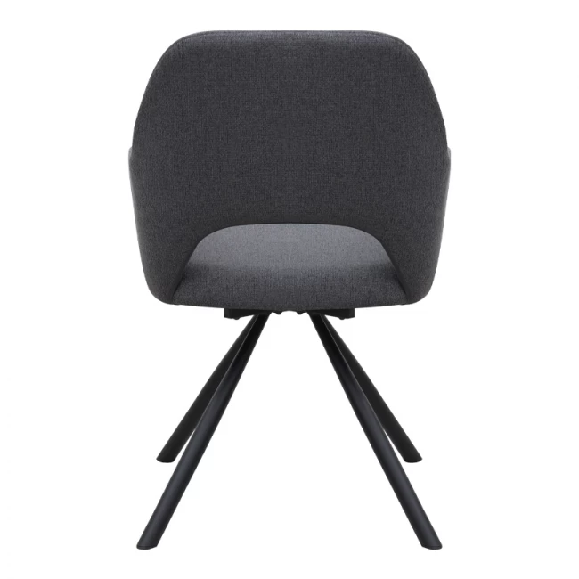 Πολυθρόνα τραπεζαρίας Gabriel Megapap γκρι ύφασμα - μεταλλικό μαύρο πόδι 58x60x85εκ.