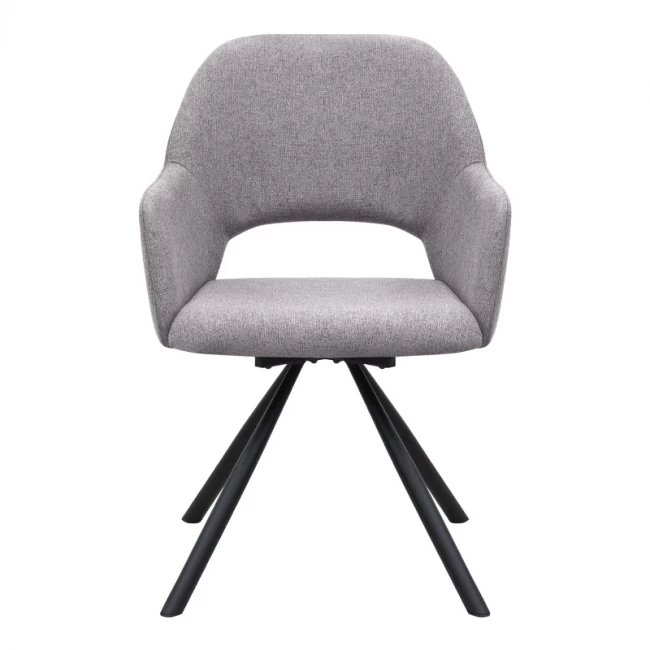 Πολυθρόνα τραπεζαρίας Gabriel Megapap μπεζ ύφασμα - μεταλλικό μαύρο πόδι 58x60x85εκ.