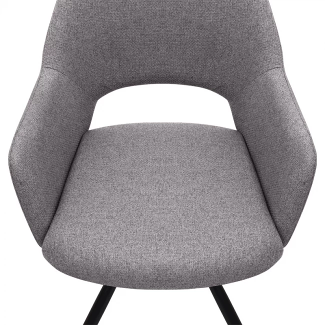 Πολυθρόνα τραπεζαρίας Gabriel Megapap μπεζ ύφασμα - μεταλλικό μαύρο πόδι 58x60x85εκ.