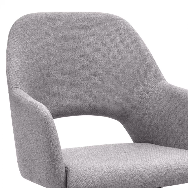 Πολυθρόνα τραπεζαρίας Gabriel Megapap μπεζ ύφασμα - μεταλλικό μαύρο πόδι 58x60x85εκ.