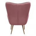 Πολυθρόνα - Μπερζέρα με υποπόδιο Lily Megapap σάπιο μήλο βελούδο - μεταλλικό πόδι χρώμα φυσικό 70x62x98εκ.