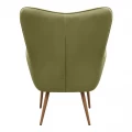 Πολυθρόνα - Μπερζέρα με υποπόδιο Lily Megapap λαδί βελούδο - μεταλλικό πόδι χρώμα φυσικό 70x62x98εκ.