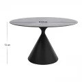 Τραπέζι Logan Megapap sintered stone - μέταλλο χρώμα γκρι εφέ μαρμάρου - μαύρο Ø120x72εκ.