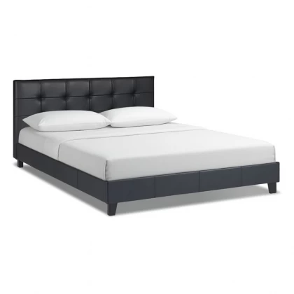Κρεβάτι Sissy Megapap από τεχνόδερμα χρώμα μαύρο 160x200εκ. Κρεβάτι Sissy Megapap από τεχνόδερμα χρώμα μαύρο 160x200εκ.