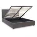 Κρεβάτι Kingston Megapap βελούδινο με αποθηκευτικό χώρο χρώμα ανθρακί 160x200εκ.