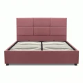 Κρεβάτι Kingston Megapap βελούδινο με αποθηκευτικό χώρο χρώμα σάπιο μήλο 160x200εκ.