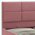 Κρεβάτι Kingston Megapap βελούδινο με αποθηκευτικό χώρο χρώμα σάπιο μήλο 160x200εκ.