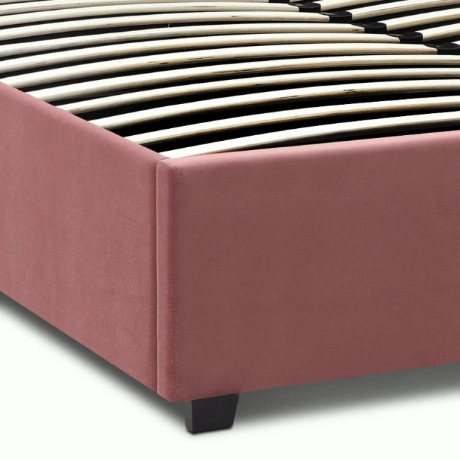 Κρεβάτι Kingston Megapap βελούδινο με αποθηκευτικό χώρο χρώμα σάπιο μήλο 160x200εκ.
