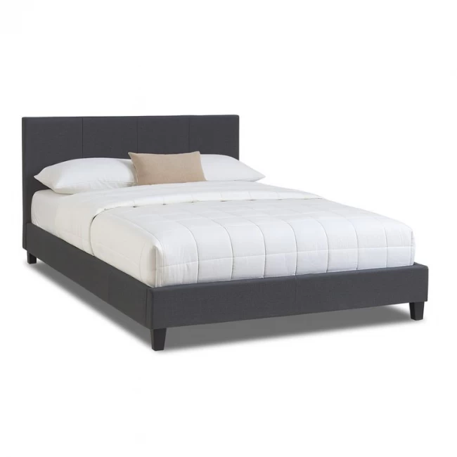 Κρεβάτι Flat Megapap υφασμάτινο χρώμα ανθρακί 150x200εκ.
