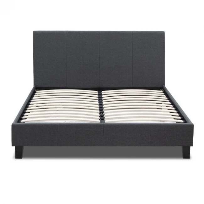 Κρεβάτι Flat Megapap υφασμάτινο χρώμα ανθρακί 120x200εκ.