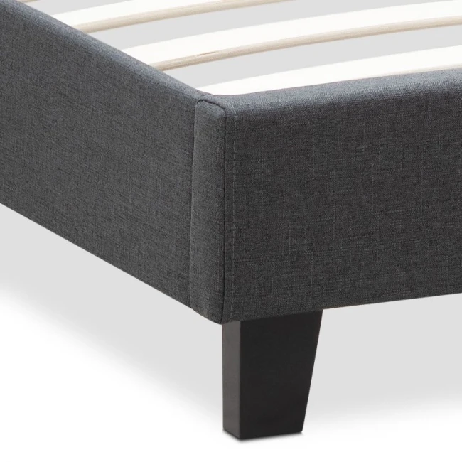 Κρεβάτι Flat Megapap υφασμάτινο χρώμα ανθρακί 120x200εκ.