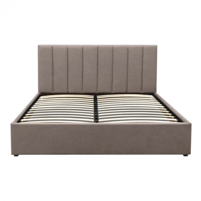 Κρεβάτι Renata Megapap υφασμάτινο με αποθηκευτικό χώρο χρώμα μπεζ 150x200εκ.