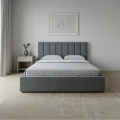 Κρεβάτι Renata Megapap υφασμάτινο με αποθηκευτικό χώρο χρώμα γκρι 150x200εκ.