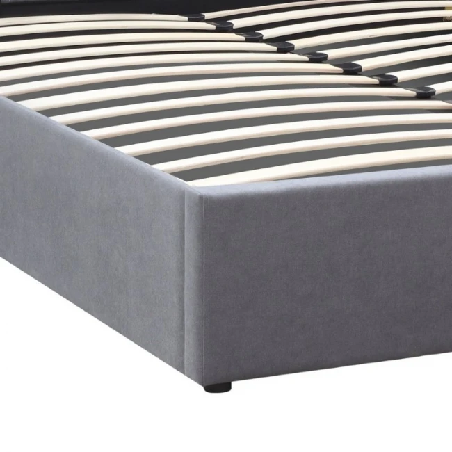 Κρεβάτι Renata Megapap υφασμάτινο με αποθηκευτικό χώρο χρώμα γκρι 150x200εκ.