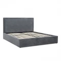 Κρεβάτι Velar Megapap υφασμάτινο με αποθηκευτικό χώρο χρώμα γκρι 160x200εκ.