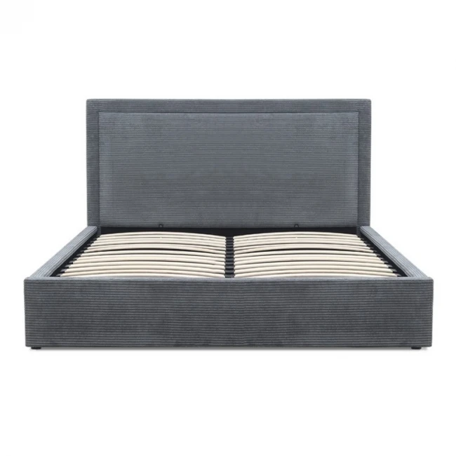 Κρεβάτι Velar Megapap υφασμάτινο με αποθηκευτικό χώρο χρώμα γκρι 160x200εκ.